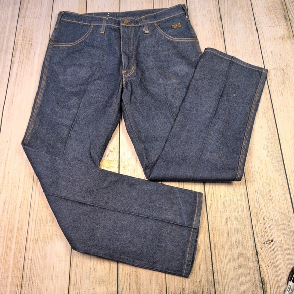 Vintage Buddy Stevenson Mens Jeans 37x32 Dark Wash Denim Pants Western work wear - Picture 2 of 10